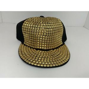 Gold Studded Snap Back Cap Selena Style